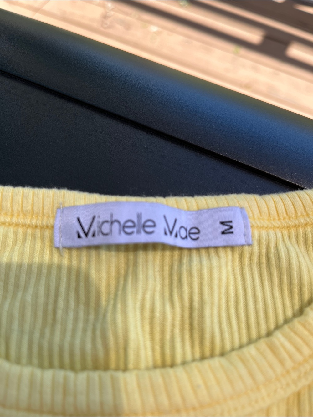 Michelle Mae Yellow Ribbed Tank Top - Picture 2 of 2